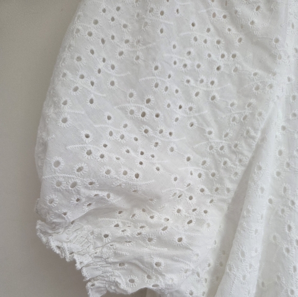 White Eyelet Button-Up Top - Picture 3 of 5